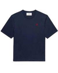Ami Paris - Ami De Coeur Logo Embroidered Crewneck T-Shirt - Lyst