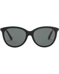 Burberry - Tubular Check Round Sunglasses - Lyst