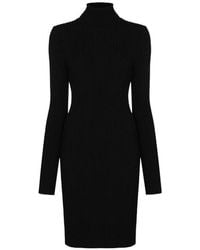 Wolford - Ribbed Knit Long-Sleeved Mini Dress - Lyst