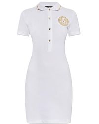 Versace Jeans Couture - Couture Logo Embroidered Polo Dress - Lyst