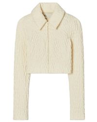 Tory Burch - Cropped Wool And Silk Jacket - Lyst