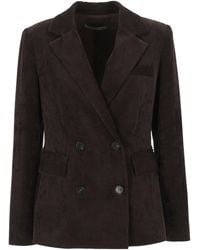 D.exterior - Corduroy Double-Breasted Blazer - Lyst
