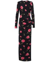Magda Butrym - Floral-Appliqué Gathered Maxi Dress - Lyst