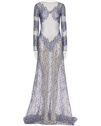 Valentino - Round Neck Long Sleeve Dress - Lyst