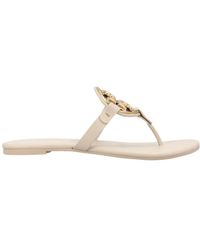Tory Burch - Miller Logo Plaque Thong Sandals - Lyst