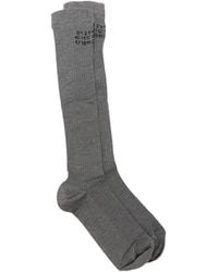 MM6 by Maison Margiela - Logo-Print Ribbed Socks - Lyst