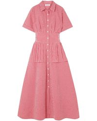 Rosie Assoulin - Gingham Cotton-Seersucker Maxi Shirt Dress - Lyst