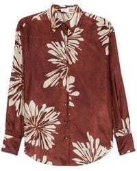 Brunello Cucinelli - Floral Printed Long Sleeved Shirt - Lyst