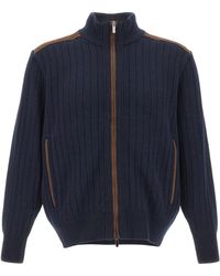 Paul & Shark - Ribbed Zip-Up Cardigan - Lyst