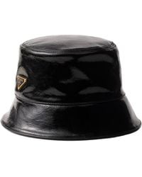 Prada - Naplak Patent Leather Bucket Hat - Lyst