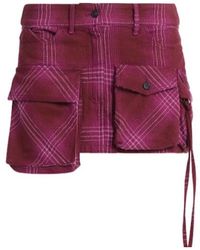 The Attico - Cotton Blend Mini Skirt W/ Cargo Pockets - Lyst
