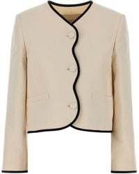 Valentino - Crepe Couture Button-Up Jacket - Lyst