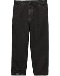 Prada - Logo Detailed Wide-Leg Jeans - Lyst