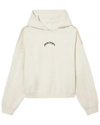 Palm Angels - Curved Logo Loose Crop Hoodie - Lyst