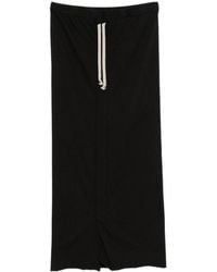 Rick Owens - Drawstring-Fastening Front-Slit Midi Skirt - Lyst
