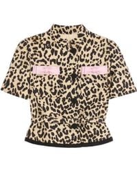 Valentino - Bow Detailed Animal Patterned Jacket - Lyst