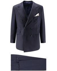 Kiton - Double-Breasted Peak-Lapel Suit - Lyst