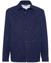Brunello Cucinelli - Linen-Silk Shirt Jacket - Lyst