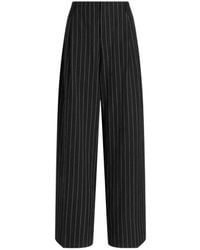 Dolce & Gabbana - Virgin Wool-Linen Pinstripe Trousers - Lyst