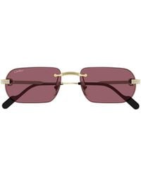 Cartier - Rimless Square Sunglasses - Lyst