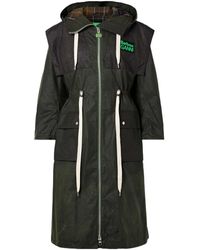 Barbour - Ganni Hooded Checked Waxed-Organic Cotton Jacket - Lyst