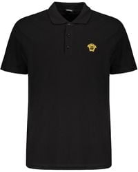 Versace - Embroidered Cotton Polo Shirt - Lyst