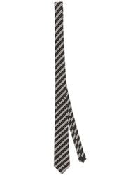 Saint Laurent - Striped Logo Patch Tie - Lyst