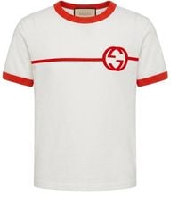 Gucci - Printed T-Shirt With Round Neck - Lyst