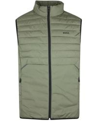 BOSS - Quilted Zip Vest - Lyst