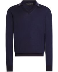 Dolce & Gabbana - Long-Sleeved Polo Shirt - Lyst