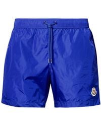 Moncler - Logo Patch Drawstring Swim Shorts - Lyst