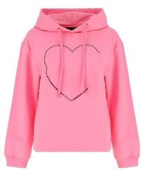 Moschino - Studded-Heart Logo Hoodie - Lyst