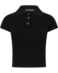 Dolce & Gabbana - Ribbed Knit Polo Shirt - Lyst