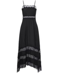 Ulla Johnson - Coco Lace-Trimmed Silk Twill Midi Dress - Lyst