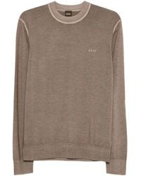 BOSS - Crew-Neck Virgin-Wool Sweater - Lyst
