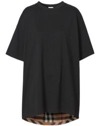 Burberry - Check-Panelled Crewneck T-Shirt - Lyst