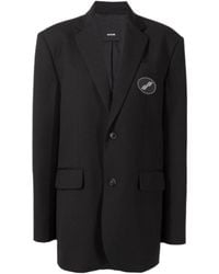 we11done - Logo-Patch Long Sleeved Oversized Blazer - Lyst