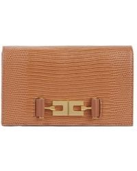 Elisabetta Franchi - Reptile-Effect Logo-Plaque Clutch Bag - Lyst