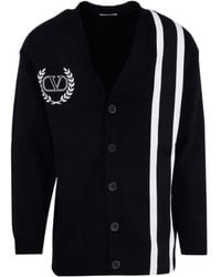 Valentino - Vlogo Signature V-Neck Long-Sleeved Cardigan - Lyst