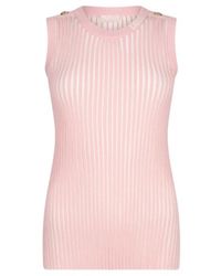 Liu Jo - Two-Tone Ribbed Tank Top - Lyst