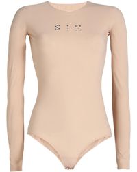 MM6 by Maison Margiela - Solid Color Crew Neck Long Sleeve Top - Lyst