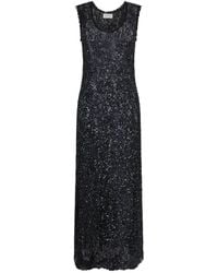 P.A.R.O.S.H. - Sequin-Embellished Sleeveless Maxi Dress - Lyst