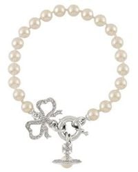 Vivienne Westwood - Bow Embellished Orb-Pendant Bracelet - Lyst