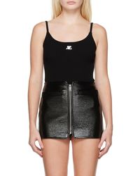 Courreges - Courrèges Reedition Ribbed Logo Tank Top - Lyst
