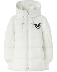 Pinko - Love Birds Embroidered Hooded Coat - Lyst