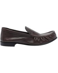 Miu Miu - Logo-Lettering Suede Loafers - Lyst