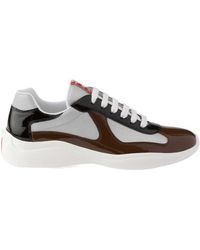 Prada Linea Rossa - Patent Leather And Technical Fabric Prada America's Cup Sneakers - Lyst