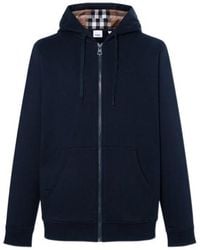 Burberry - Cotton Blend Zip Hoodie - Lyst