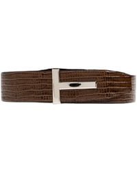 Tom Ford - Textured Logo-Buckle Belt - Lyst