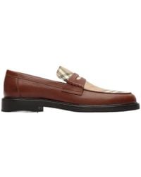 Burberry - Checked Pembroke Loafers - Lyst